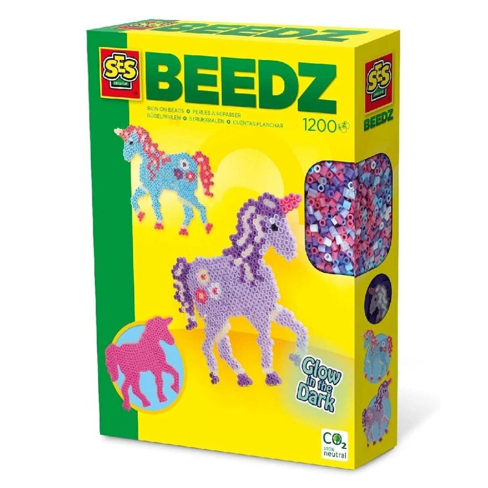 New in Box SES Iron on Beads Set-Unicorn Fantasy Horse 1200 Pcs For Age 5+